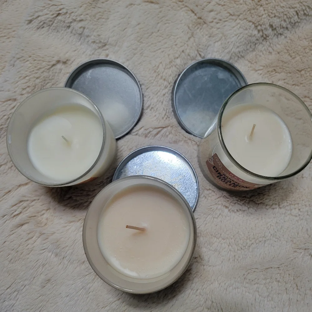 Set of 3 HEB Texan Fall Candles Cinnamon Roll Pumpkin Pie Glazed Donut Texas NEW